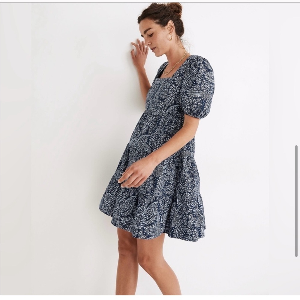 Madewell Poplin Tiered Babydoll Dress
